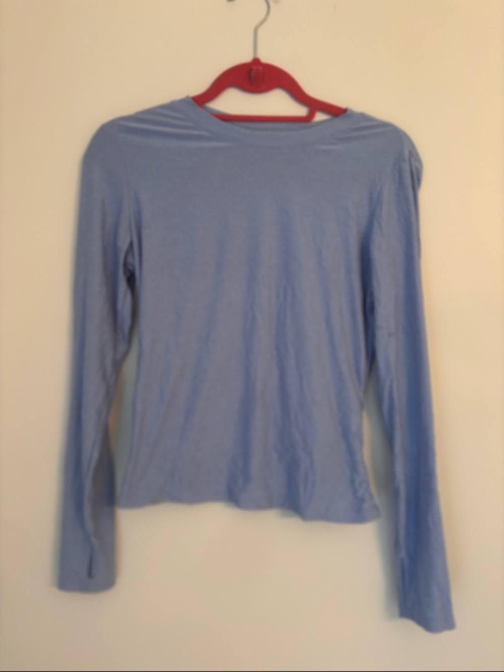 Old Navy Pale Blue Long Sleeve Crew Neck Performance Tee with Cutout Back